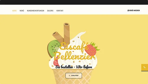 Mono Best Website Competition 2023 Showcase - Eiscafé Bellenzier