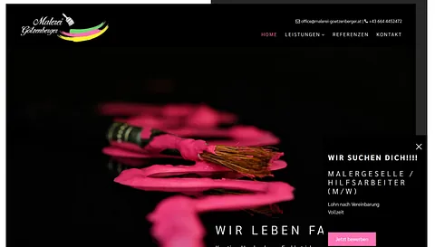 Mono Best Website Competition 2023 Showcase - Malerei Goetzenberger