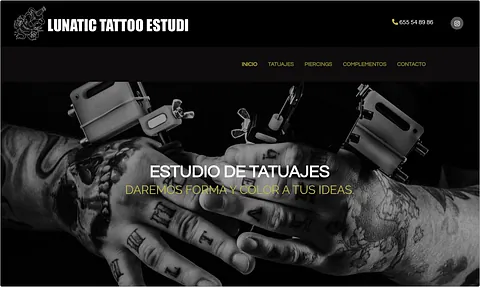 Lunatic Tattoo Estudi - client website inspiration